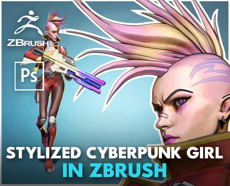 udemy - stylized cyberpunk girl in zbrush course